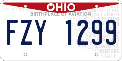 OH license plate FZY1299