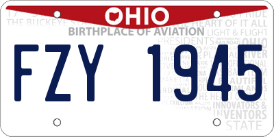 OH license plate FZY1945