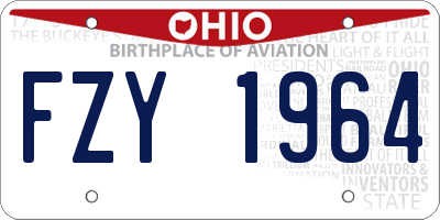 OH license plate FZY1964