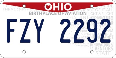OH license plate FZY2292