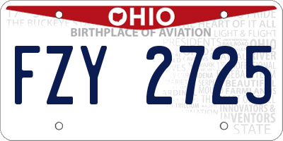 OH license plate FZY2725