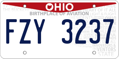 OH license plate FZY3237