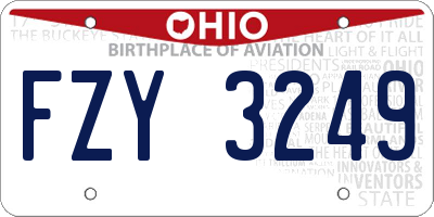 OH license plate FZY3249