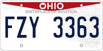 OH license plate FZY3363