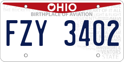 OH license plate FZY3402
