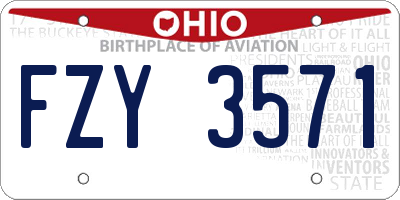 OH license plate FZY3571