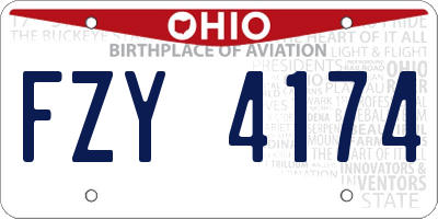 OH license plate FZY4174