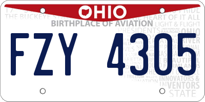 OH license plate FZY4305