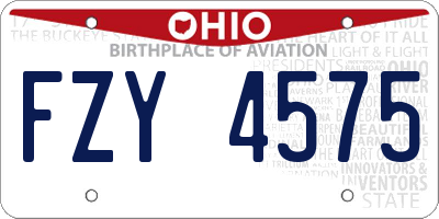 OH license plate FZY4575