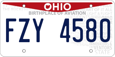 OH license plate FZY4580