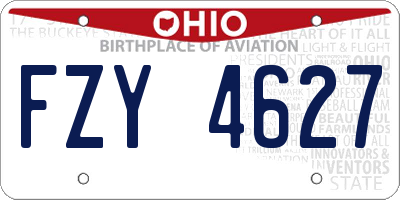 OH license plate FZY4627