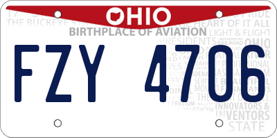 OH license plate FZY4706