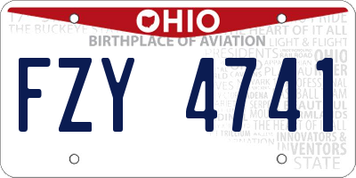 OH license plate FZY4741