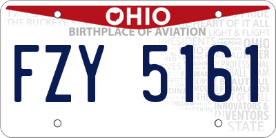 OH license plate FZY5161