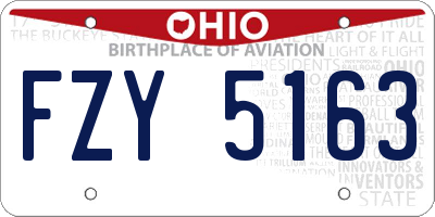 OH license plate FZY5163