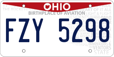 OH license plate FZY5298