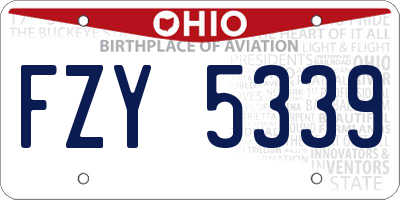 OH license plate FZY5339