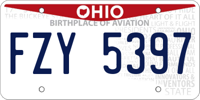OH license plate FZY5397