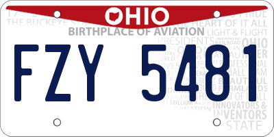 OH license plate FZY5481