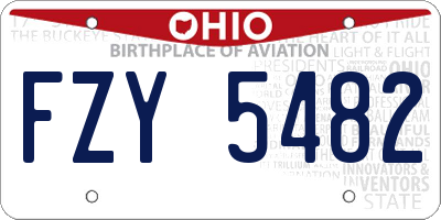 OH license plate FZY5482