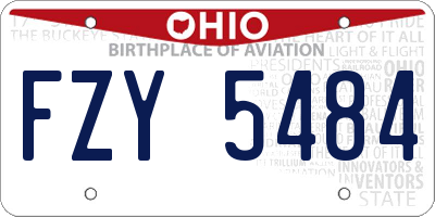 OH license plate FZY5484