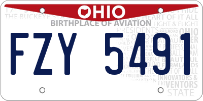 OH license plate FZY5491