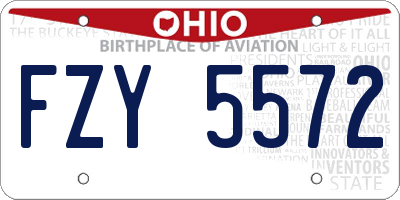OH license plate FZY5572