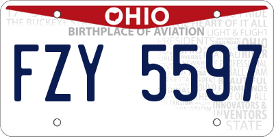 OH license plate FZY5597