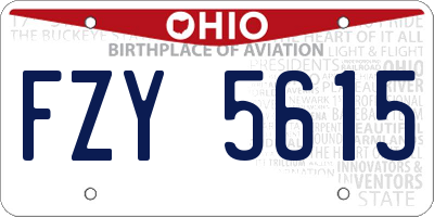 OH license plate FZY5615