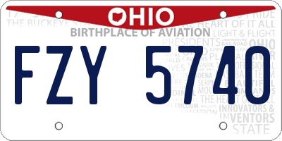 OH license plate FZY5740