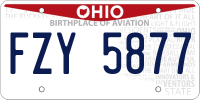OH license plate FZY5877