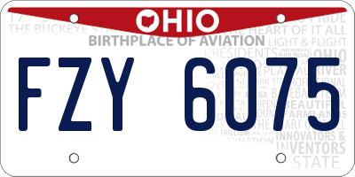 OH license plate FZY6075