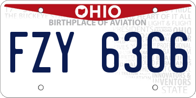 OH license plate FZY6366