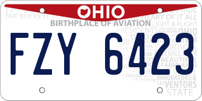 OH license plate FZY6423