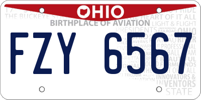 OH license plate FZY6567