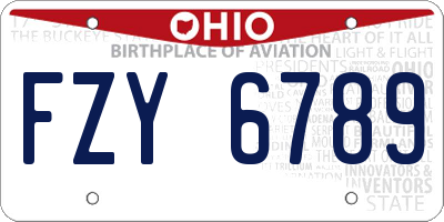 OH license plate FZY6789