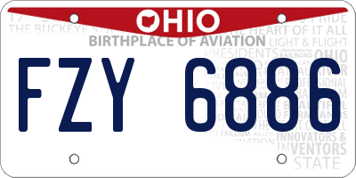 OH license plate FZY6886