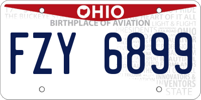 OH license plate FZY6899