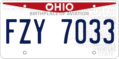 OH license plate FZY7033