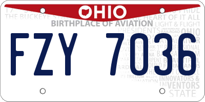 OH license plate FZY7036