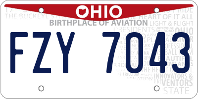 OH license plate FZY7043