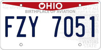 OH license plate FZY7051
