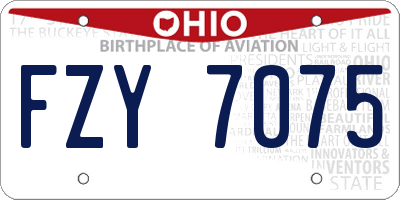 OH license plate FZY7075