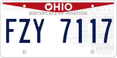 OH license plate FZY7117