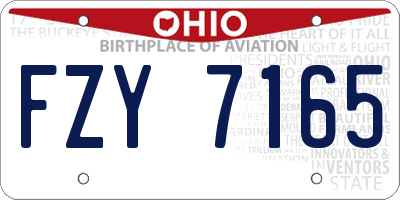 OH license plate FZY7165