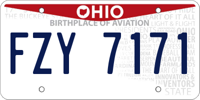 OH license plate FZY7171