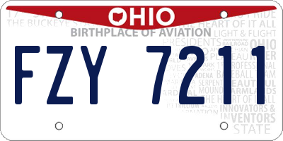 OH license plate FZY7211
