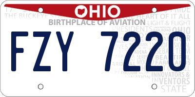 OH license plate FZY7220