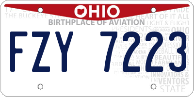 OH license plate FZY7223