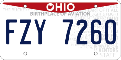 OH license plate FZY7260